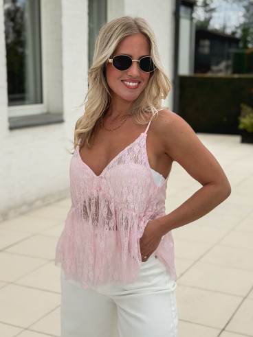 Blouse en dentelle Alita - rose
