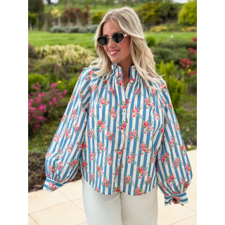 Chemisier ligné Lolly - Bleu