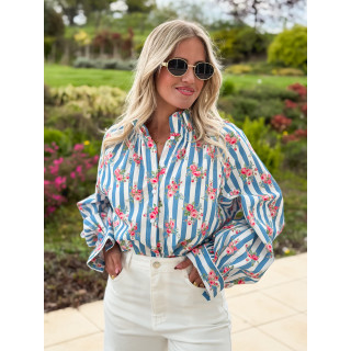 Chemisier ligné Lolly - Bleu