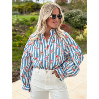 Chemisier ligné Lolly - Bleu