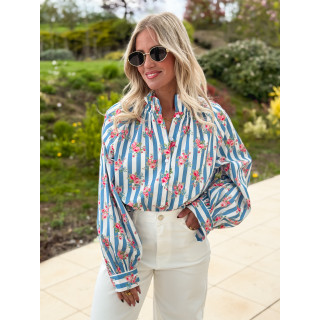 Chemisier ligné Lolly - Bleu