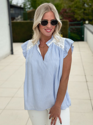 Blouse lignée Mayena - Bleu