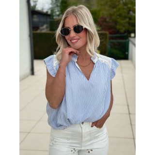 Blouse lignée Mayena - Bleu