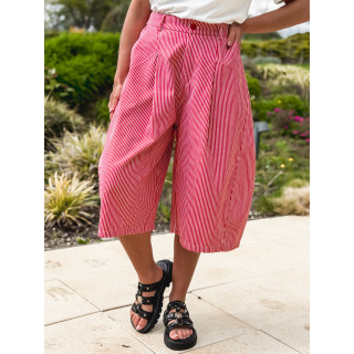 Bermuda Ligné Rosine - Rouge