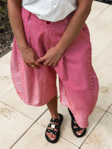 Bermuda Ligné Rosine - Rouge