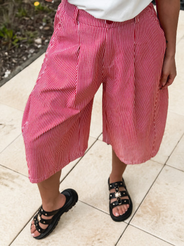 Bermuda Ligné Rosine - Rouge