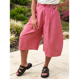 Bermuda Ligné Rosine - Rouge