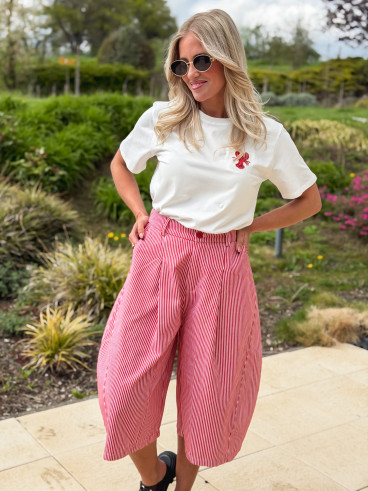 Bermuda Ligné Rosine - Rouge