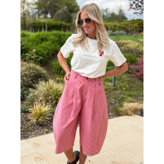 Bermuda Ligné Rosine - Rouge