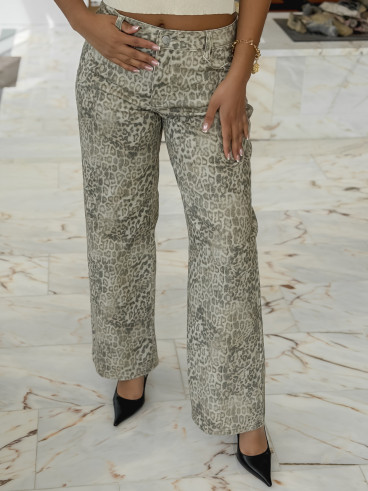Jeans léopard Niagara - Beige