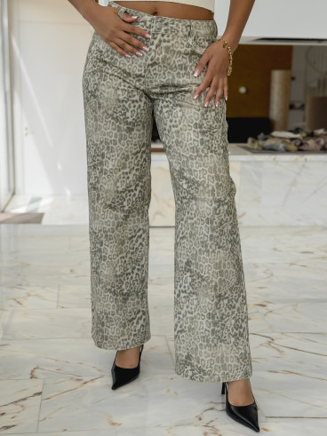 Jeans léopard Niagara - Beige