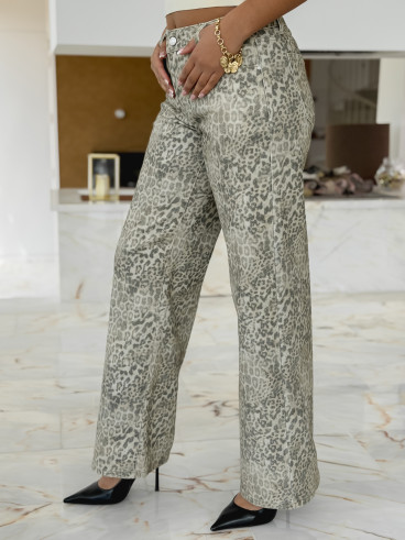 Jeans léopard Niagara - Beige