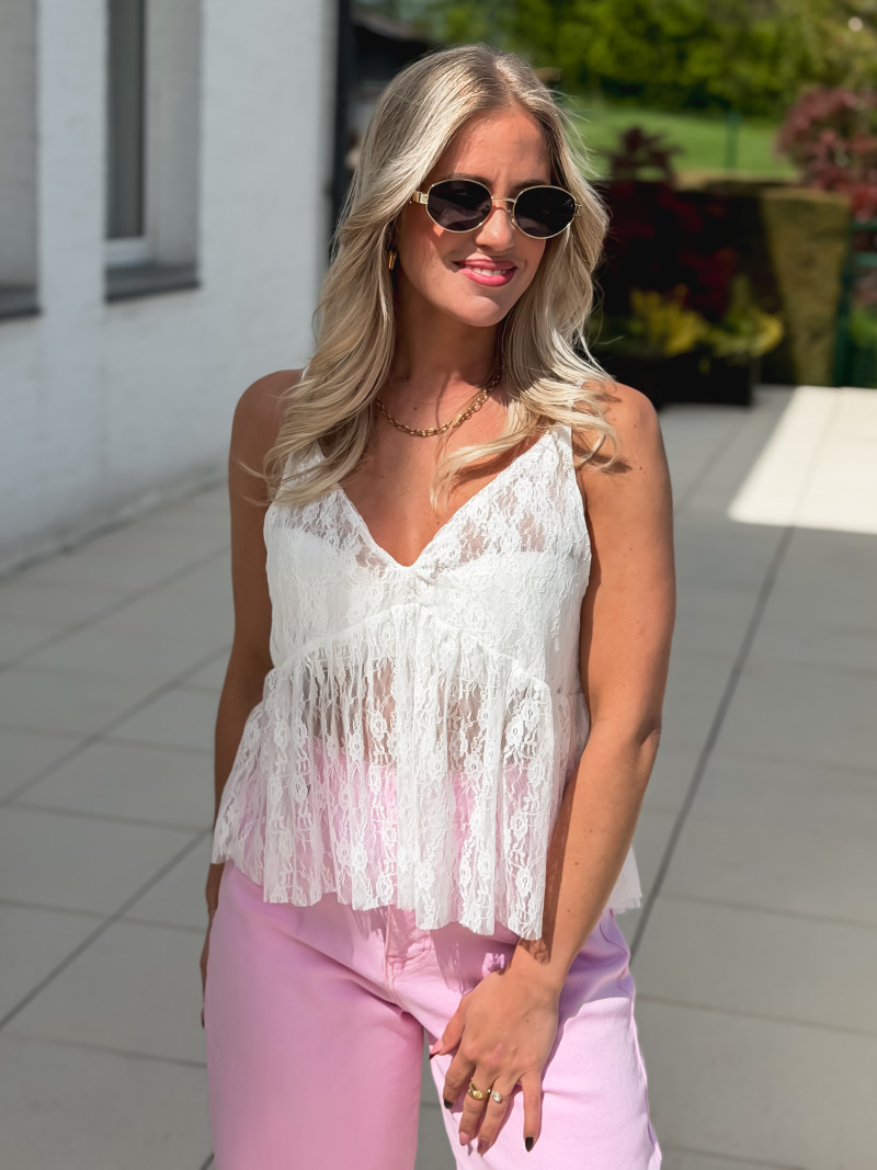 Blouse en dentelle Alita - Blanc