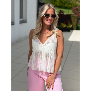 Blouse en dentelle Alita - Blanc