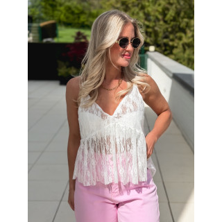 Blouse en dentelle Alita - Blanc