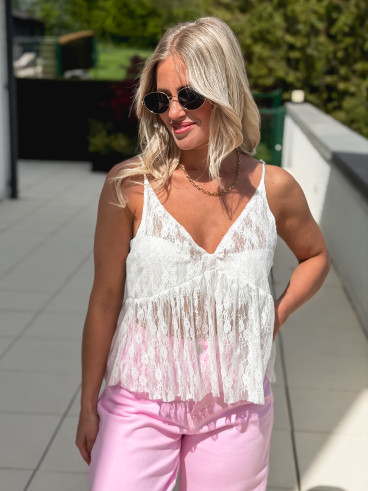 Blouse en dentelle Alita - Blanc