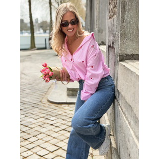 Chemise lignée Georginia - Rose