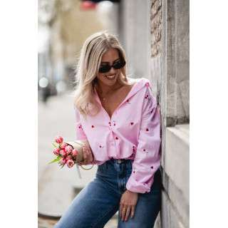 Chemise lignée Georginia - Rose