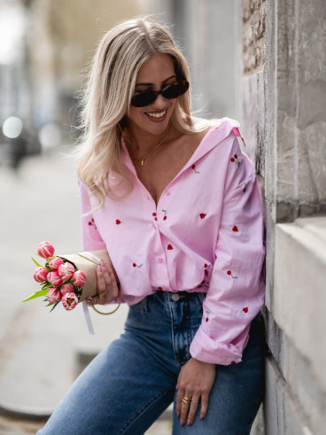 Chemise lignée Georginia - Rose