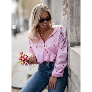 Chemise lignée Georginia - Rose