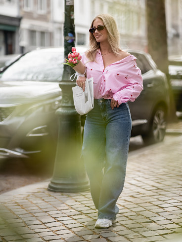 Chemise lignée Georginia - Rose