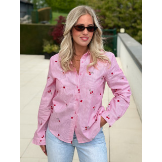 Chemise lignée Zéllia - Rose