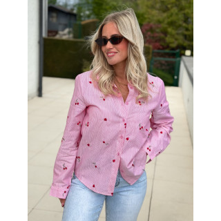 Chemise lignée Zéllia - Rose