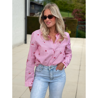 Chemise lignée Zéllia - Rose