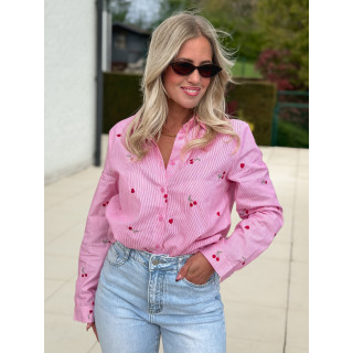 Chemise lignée Zéllia - Rose