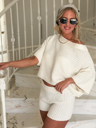 Short en crochet Amel - Blanc