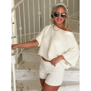 Blouse en crochet Amel - Blanc