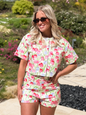 Short à motifs Adelaide - Rose/Vert