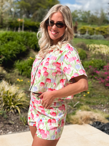 Veste à motifs Adelaide - Rose/Vert