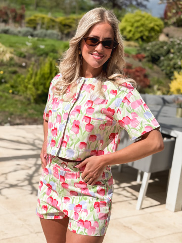 Veste à motifs Adelaide - Rose/Vert