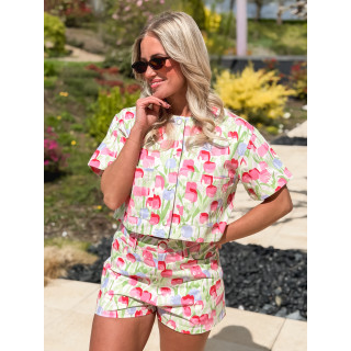 Veste à motifs Adelaide - Rose/Vert