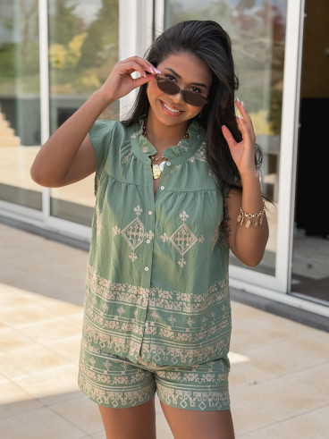 Chemisier manches courtes Thelma - Vert