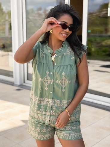 Chemisier manches courtes Thelma - Vert