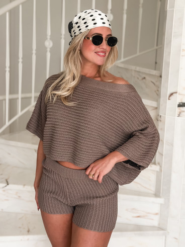 Short crochet Amel - Taupe