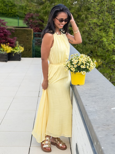 Robe longue Emiliane - Jaune