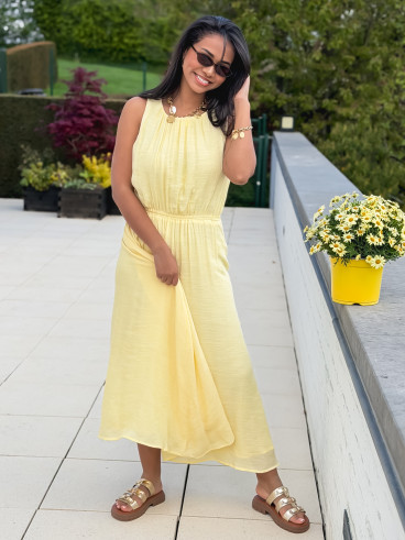 Robe longue Emiliane - Jaune