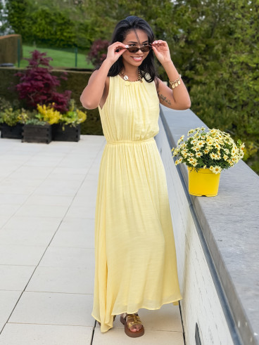 Robe longue Emiliane - Jaune