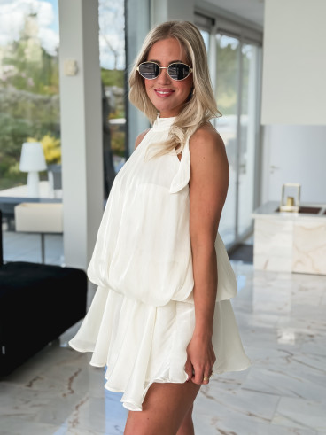 Robe courte Emelia - Ecru