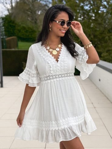 Robe courte Martine - Blanc