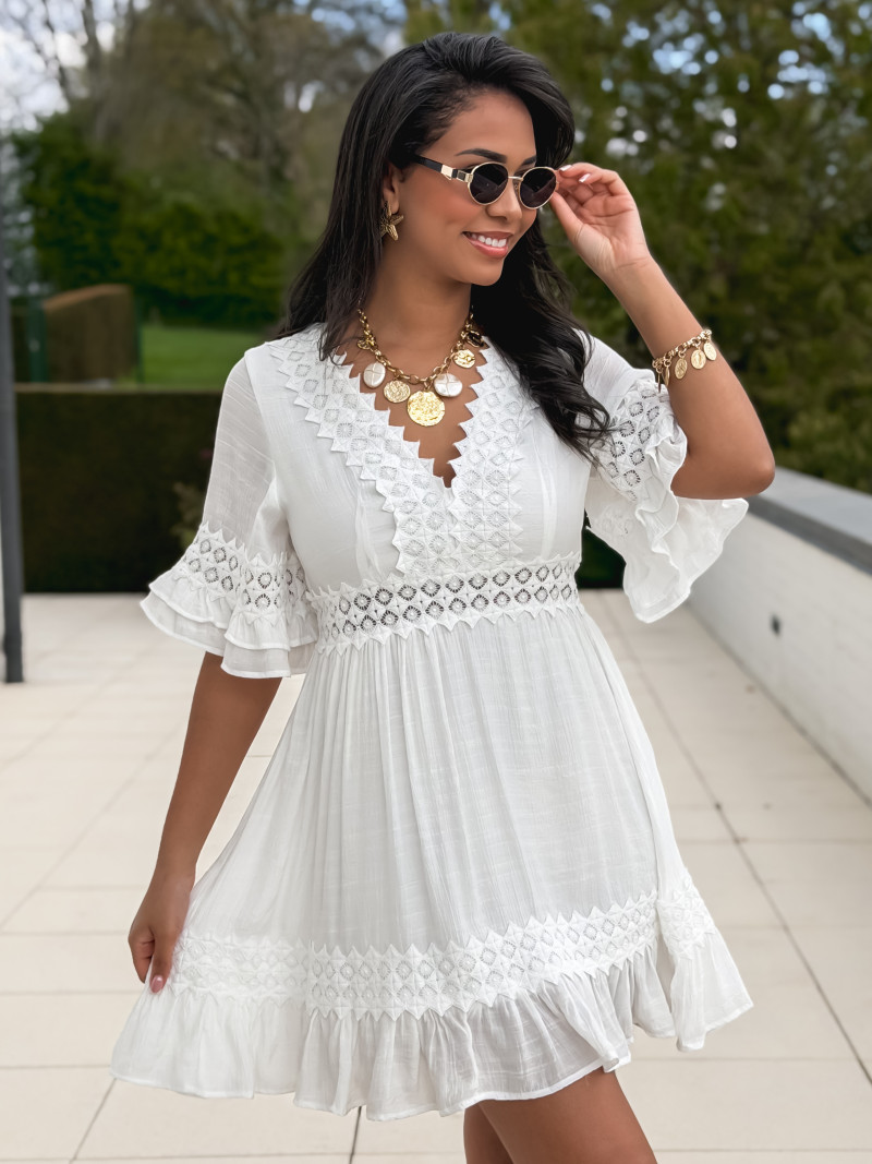 Robe courte Martine - Blanc