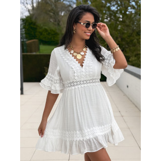 Robe courte Martine - Blanc