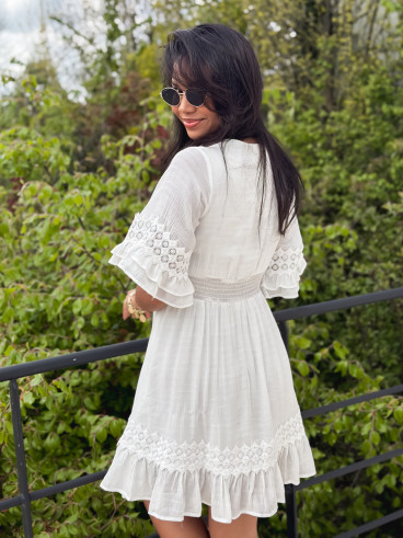 Robe courte Martine - Blanc