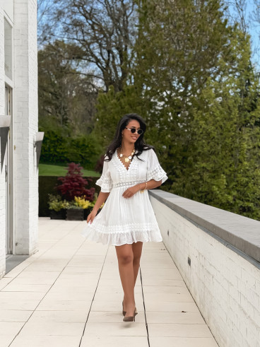 Robe courte Martine - Blanc