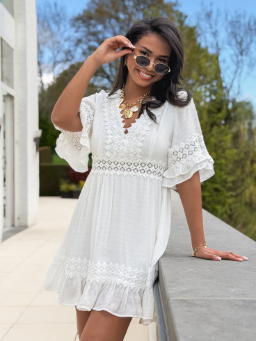 Robe courte Martine - Blanc