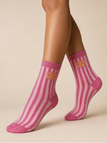 Chaussettes "Cool mom" - Rose