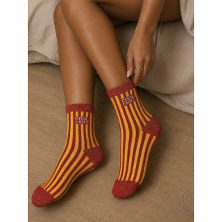 Chaussettes "Cool mom" - Rouge/Jaune